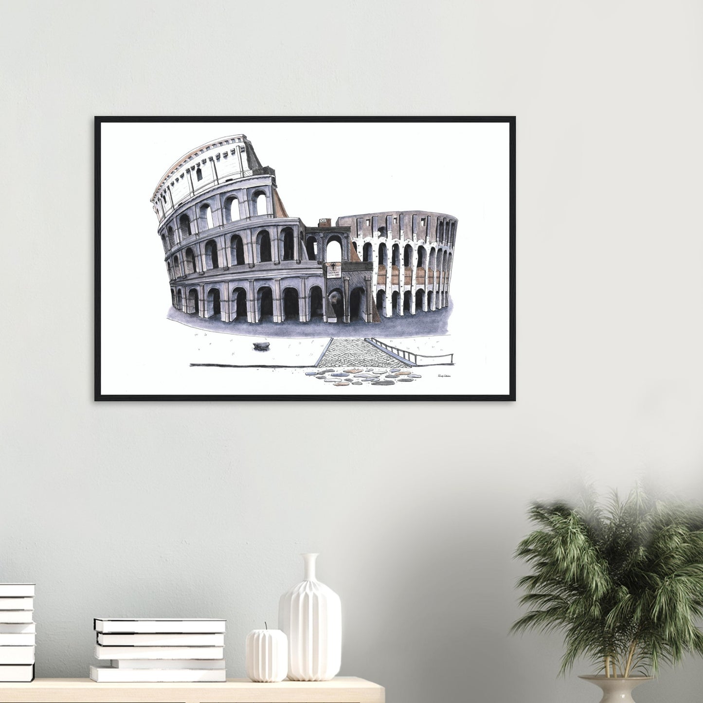 24 x 36 inch Colosseum Premium Matte Paper Wooden Framed Poster