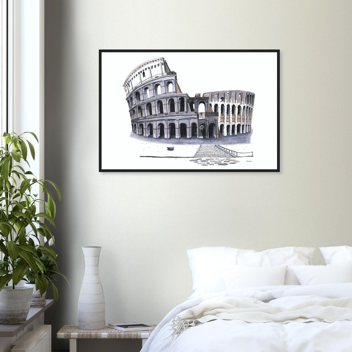 24 x 36 inch Colosseum Premium Matte Paper Wooden Framed Poster