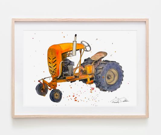 "A Hard Day's Work" Vintage Tractor Watercolor Print