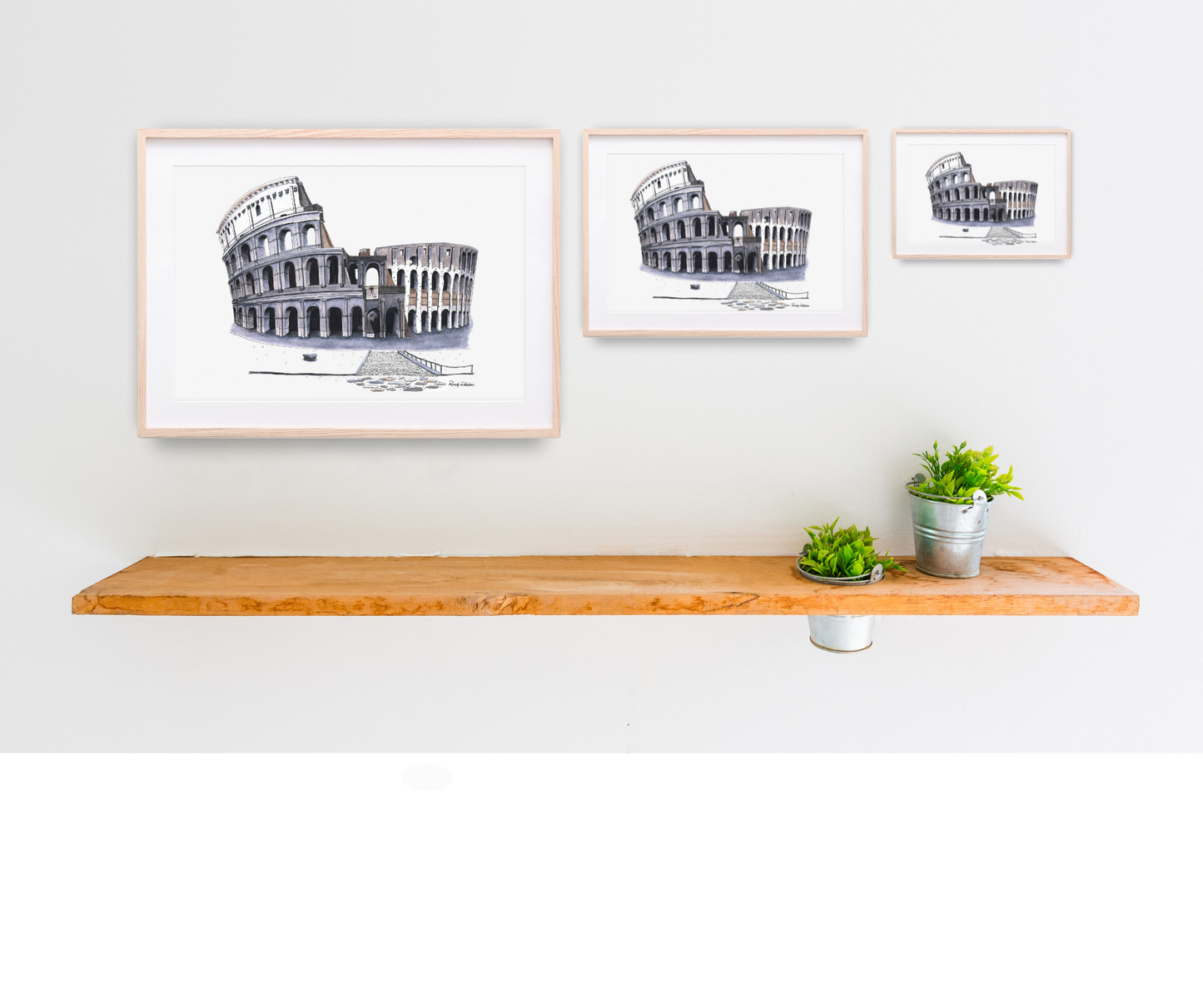 Exquisite Roman Colosseum in Black and White - Intricate Ink and Brush Pen Artwork - Unique Wall Décor for Art Enthusiasts