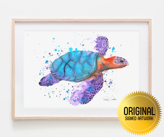 "Honu Holo Wikiwiki" Hawaiian Sea Turtle ORIGINAL Watercolor Painting