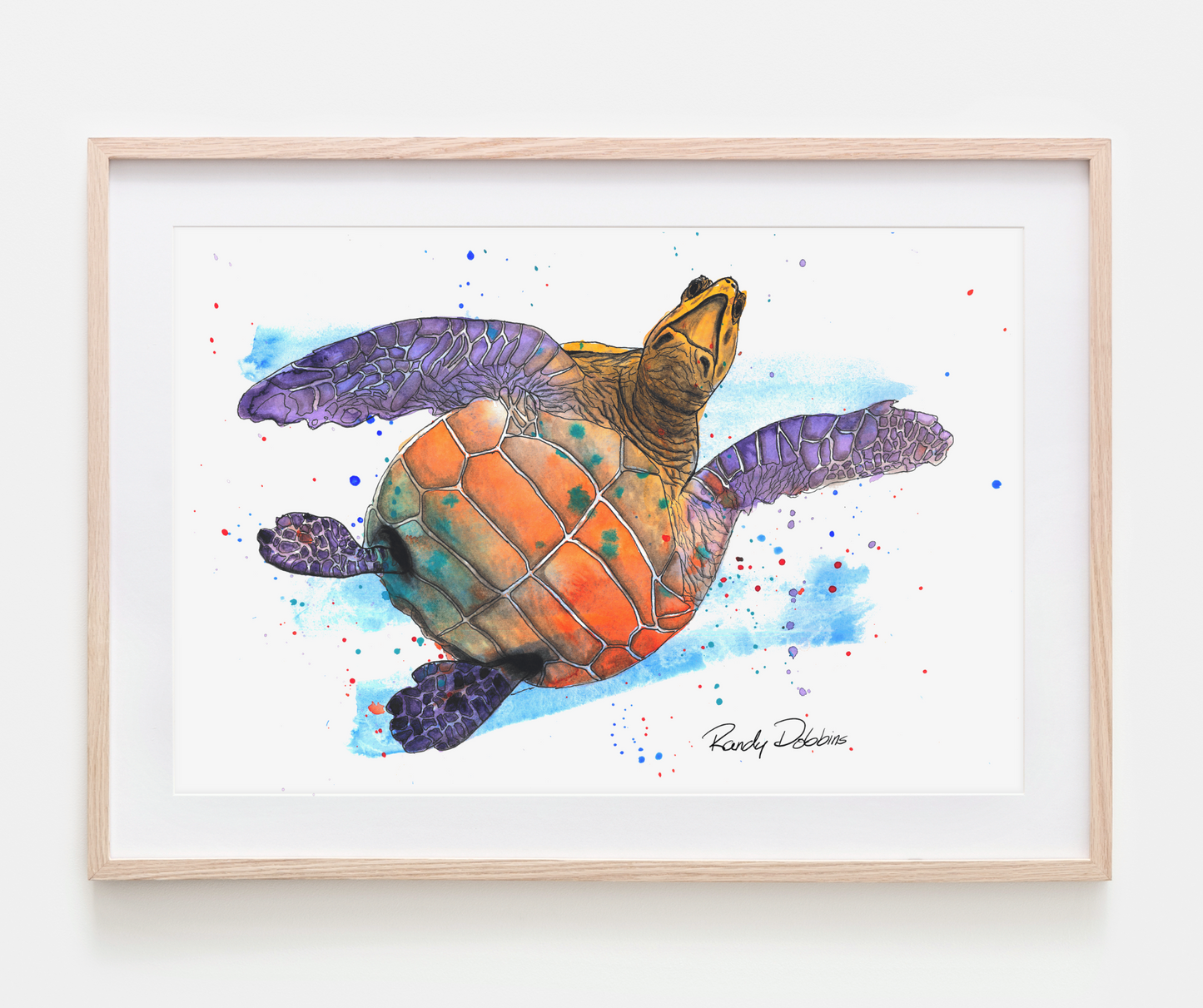 "Auʻau Honu Ma Luna" Sea Turtle Watercolor Print